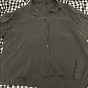 Zara Charcoal Button-Up Shirt